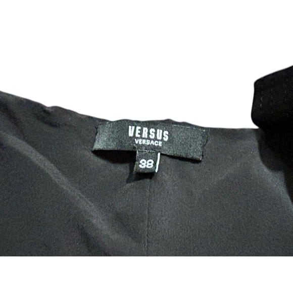 Versus Versace Black One Shoulder Mini Dress with Buckle Size 4 - Picture 3 of 12